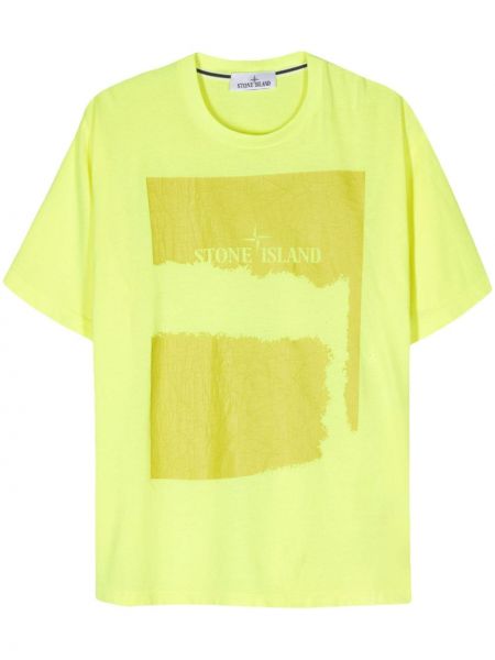 Памучна тениска Stone Island жълто