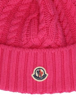 Вълнена кашмирена вълнена шапка Moncler розово
