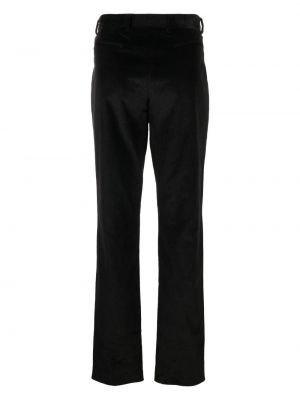 Manšestrové rovné kalhoty s tygřím vzorem Roberto Cavalli černé