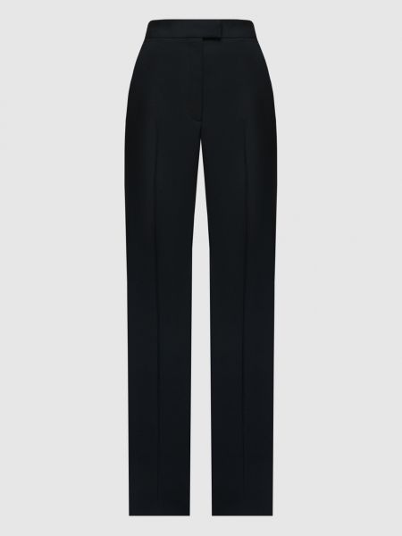 Черные шерстяные прямые брюки с высокой талией Alexander Mcqueen