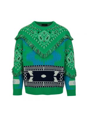 Sweter z okrągłym dekoltem Alanui zielony