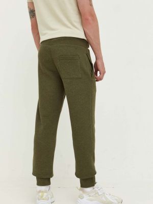 Melanžové sportovní kalhoty Superdry zelené