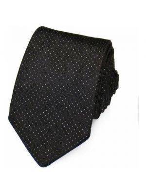 Черный шелковый галстук в горошек Azzaro
