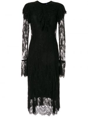 Dlouhé šaty s dlouhými rukávy Macgraw - černá