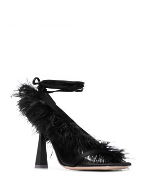 Sandály z peří Sebastian Milano černé