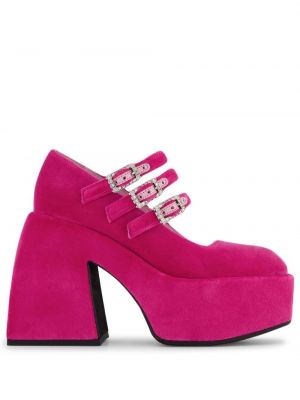 Полуотворени обувки на платформе Nodaleto розово