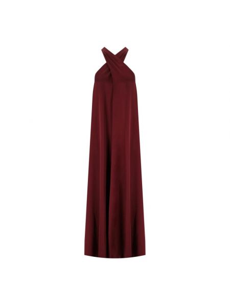 Satynowa sukienka długa Essentiel Antwerp czerwona
