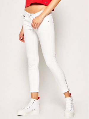Jeansy skinny Tommy Jeans białe