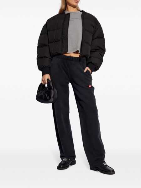 Kokvilnas treniņtērpa bikses ar apdruku Alexander Wang melns