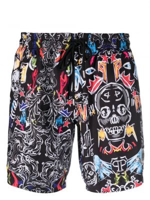 Strand trykt bermudashorts Philipp Plein svart