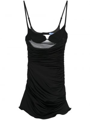 Sukienka mini z falbankami Mugler czarna