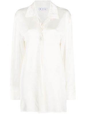 Сатенена риза Off-white бяло