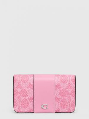 Kožni novčanik Coach ružičasta