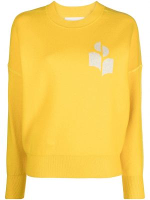 Sweter z nadrukiem z okrągłym dekoltem Marant żółty