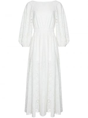 Βαμβακερή μίντι φόρεμα Carolina Herrera λευκό