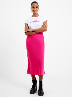 Атласная юбка миди French Connection розовая