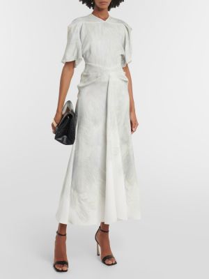 Drapované midi šaty s potiskem Victoria Beckham