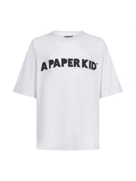T-shirt mit print A Paper Kid weiß