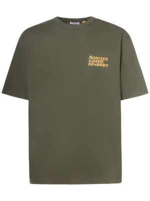 Medvilninis marškinėliai Moncler Genius žalia