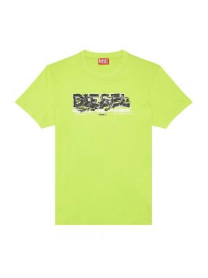 Slim fit t-shirt aus baumwoll Diesel grün