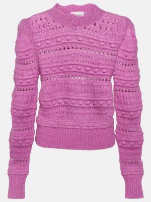 Sweter wełniany z alpaki Marant Etoile różowy