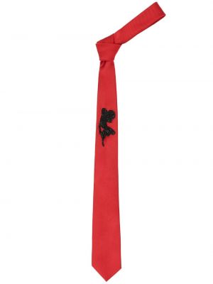 Hodvábna kravata s výšivkou Alexander Mcqueen