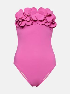 Costum de baie cu model floral Karla Colletto roz