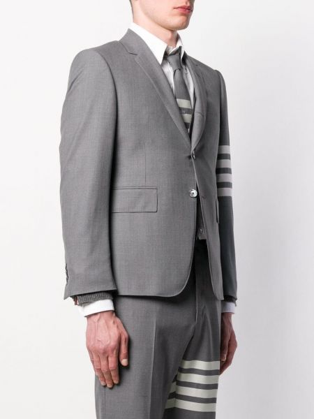 Vlněný kabát Thom Browne šedý