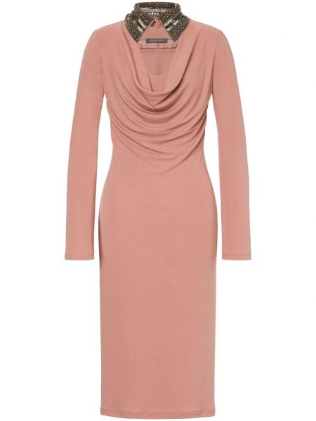 Midi düz elbise Alberta Ferretti pembe