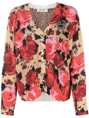 Ull strikkegenser med print Blugirl rosa