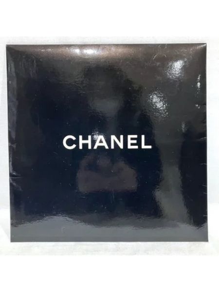 Bufanda de seda retro Chanel Vintage negro