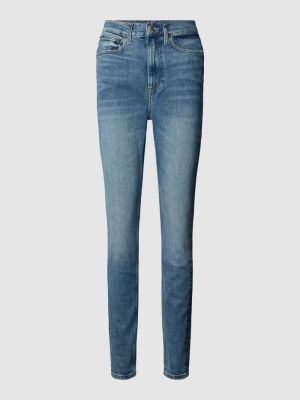 Jeansy skinny z wysoką talią slim fit z kieszeniami Polo Ralph Lauren niebieskie