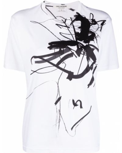 Camiseta con estampado con estampado abstracto Junya Watanabe blanco