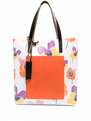 Trykt floral mini bag Marni oransje