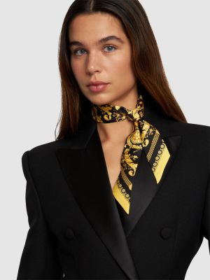 Копринен шал Versace черно