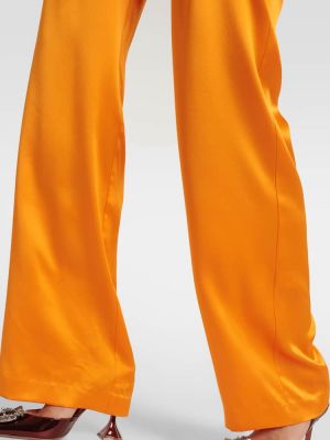 Hedvábné kalhoty s vysokým pasem relaxed fit The Sei oranžové