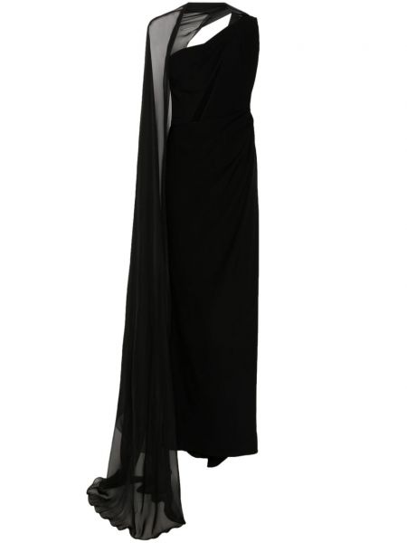 Drapované zavinovací šaty Gemy Maalouf černé