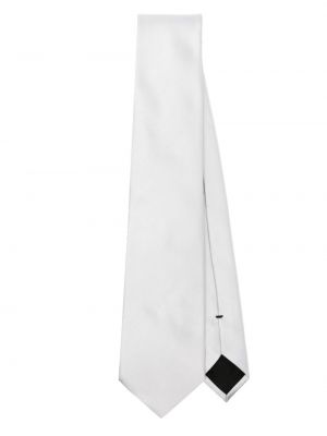 Hedvábná saténová kravata Brioni stříbrná