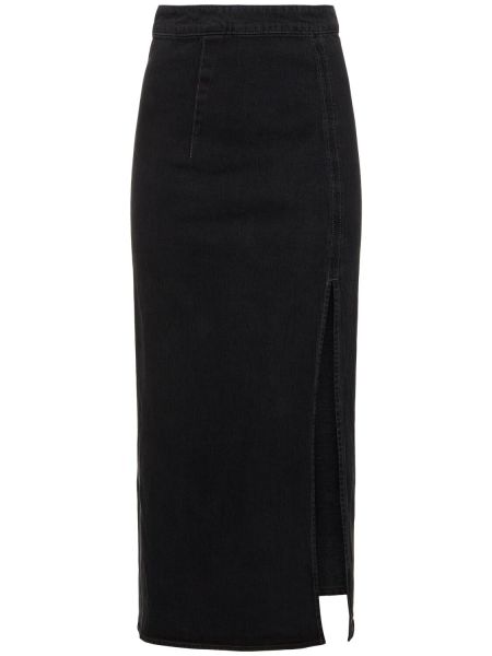 Džínsová sukňa s vysokým pásom Triarchy čierna