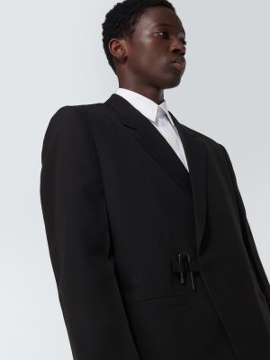Slim fit volnena ukrojena obleka Givenchy črna