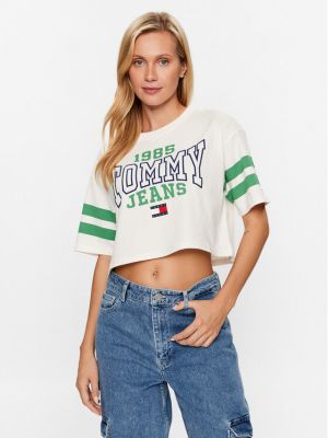 Tricou oversize Tommy Jeans alb