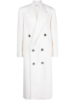 Μάλλινο παλτό Ami Paris λευκό
