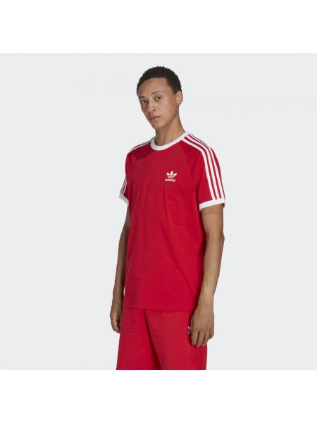 Koszulka w paski Adidas Originals czerwona