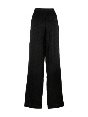 Žakárové rovné kalhoty Balenciaga černé