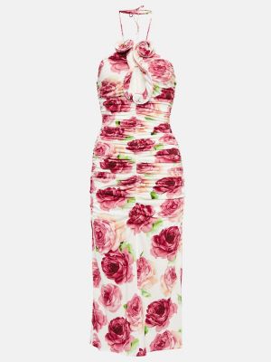 Миди рокля на цветя от джърси Magda Butrym розово