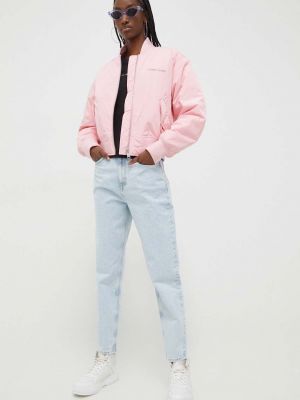 Kurtka jeansowa Tommy Jeans różowa