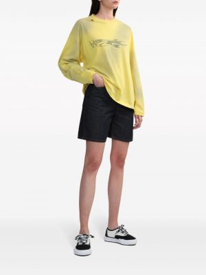 Distressed sweatshirt mit print We11done gelb