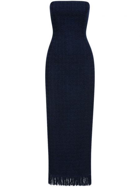 Robe fendue Oscar De La Renta bleu