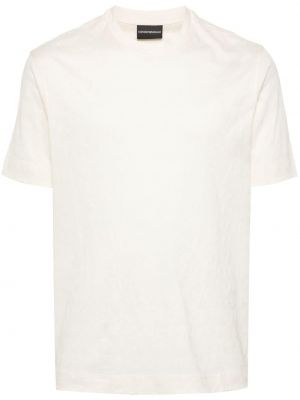 Жакардова тениска Emporio Armani бяло