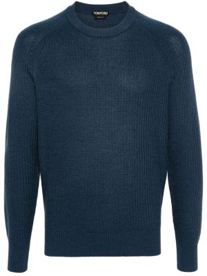 Пуловер с кръгло деколте Tom Ford синьо